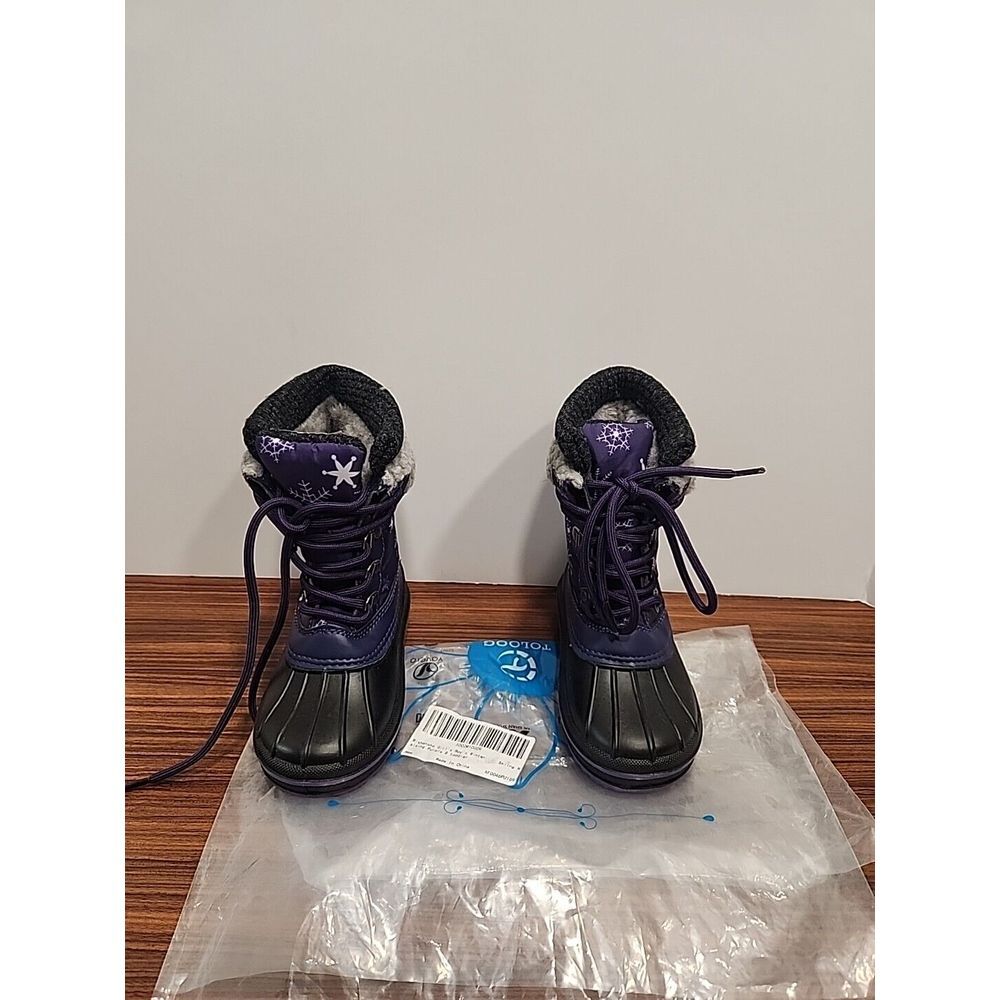Mishansha Toddler 8 Purple Snow Skiing Boots Lace Up Kids Babies Walking
